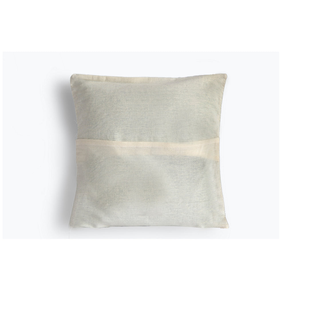 Handwoven Patkai Grey and White Tribal Cushion Cover