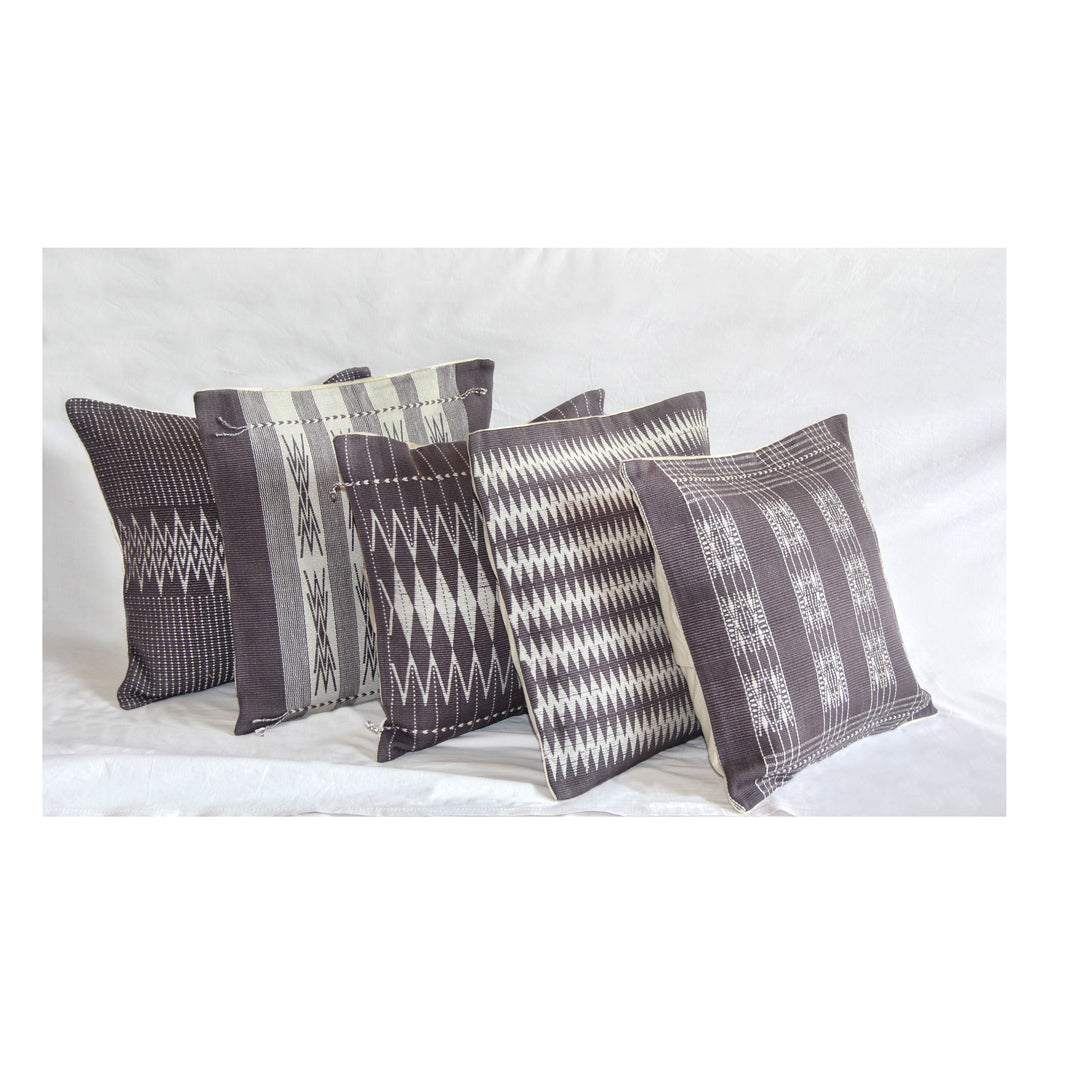 Handwoven Andean Grey and White Tribal Cushion Cover