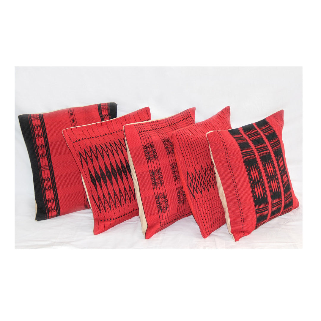 Handwoven Pamo Red and Black Tribal Cushion Cover