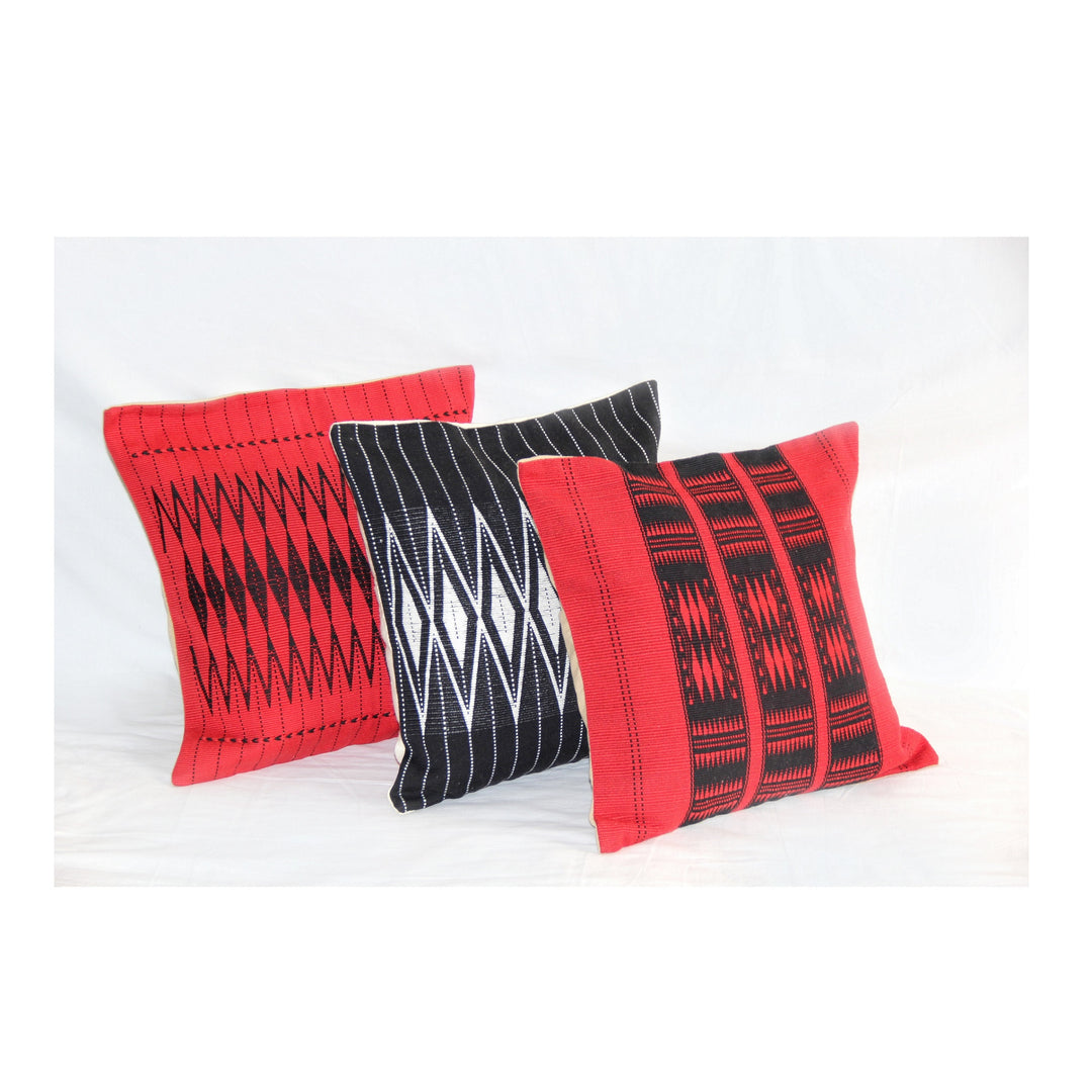 Handwoven Shilloi Red and Black Tribal Cushion Cover