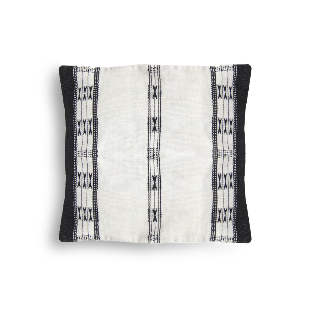 Handwoven Khonoma Black and White Tribal Cushion Cover