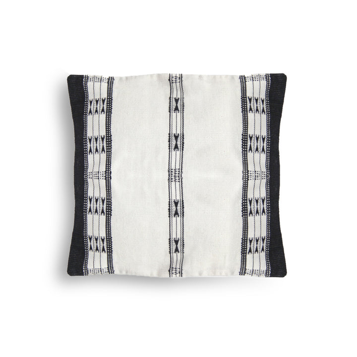 Handwoven Khonoma Black and White Tribal Cushion Cover