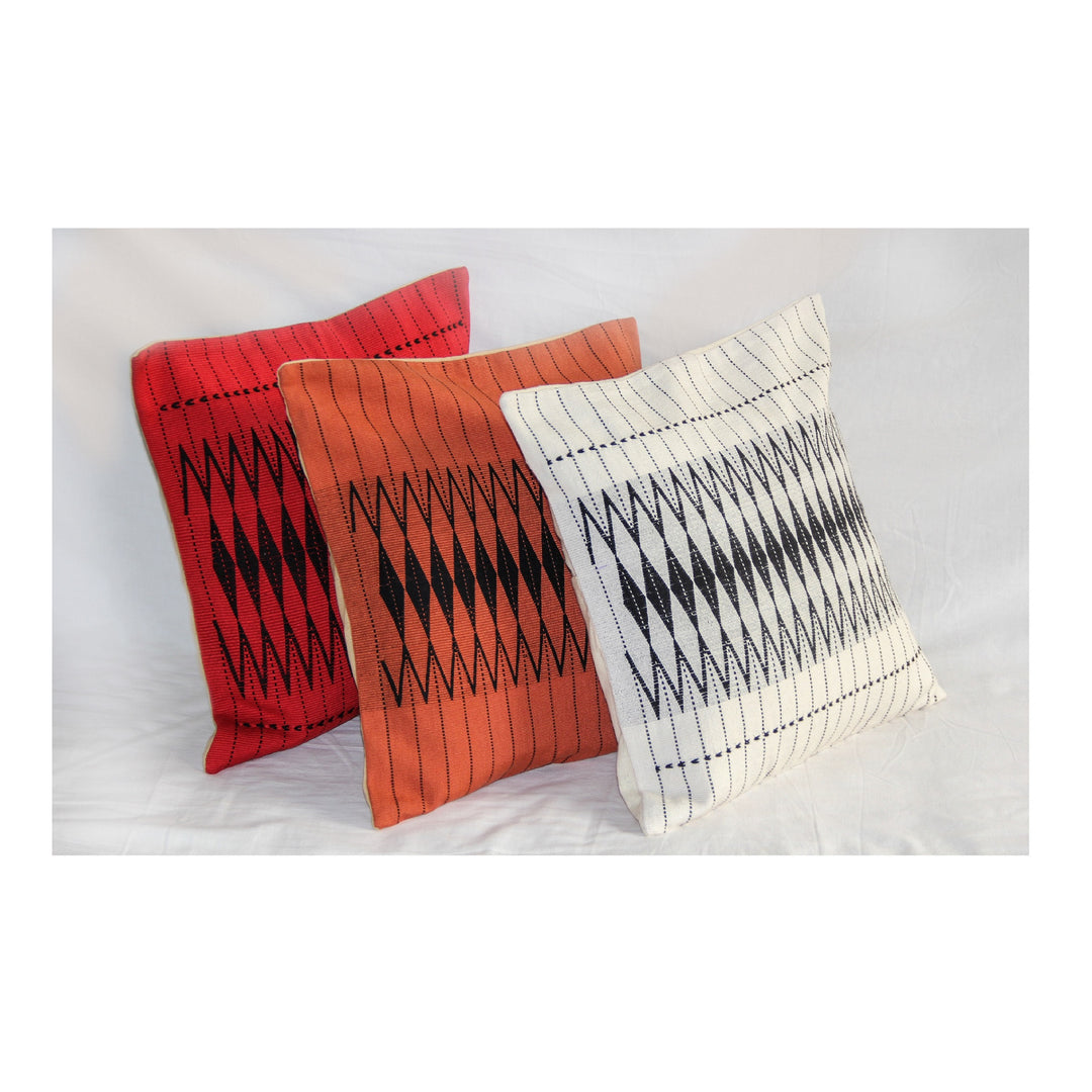 Handwoven Dzukou Black and White Tribal Cushion Cover