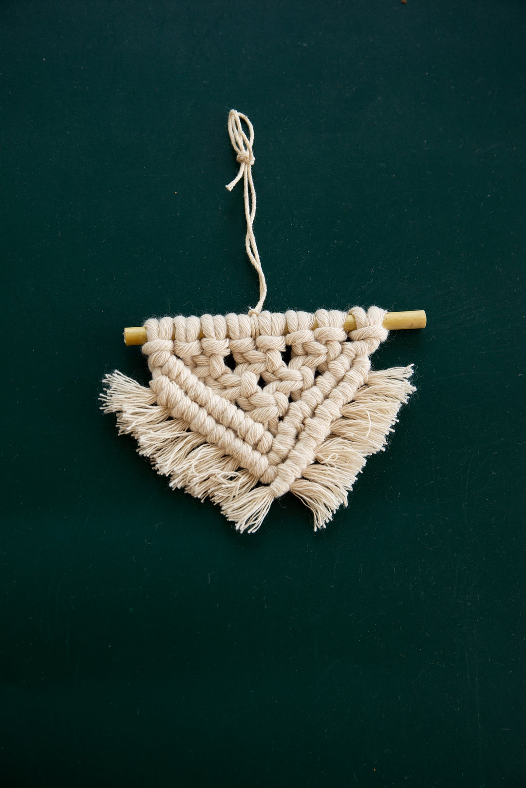 DecoTalk Macrame Christmas Ornaments Set of 4 Color White with FREE Gift bag