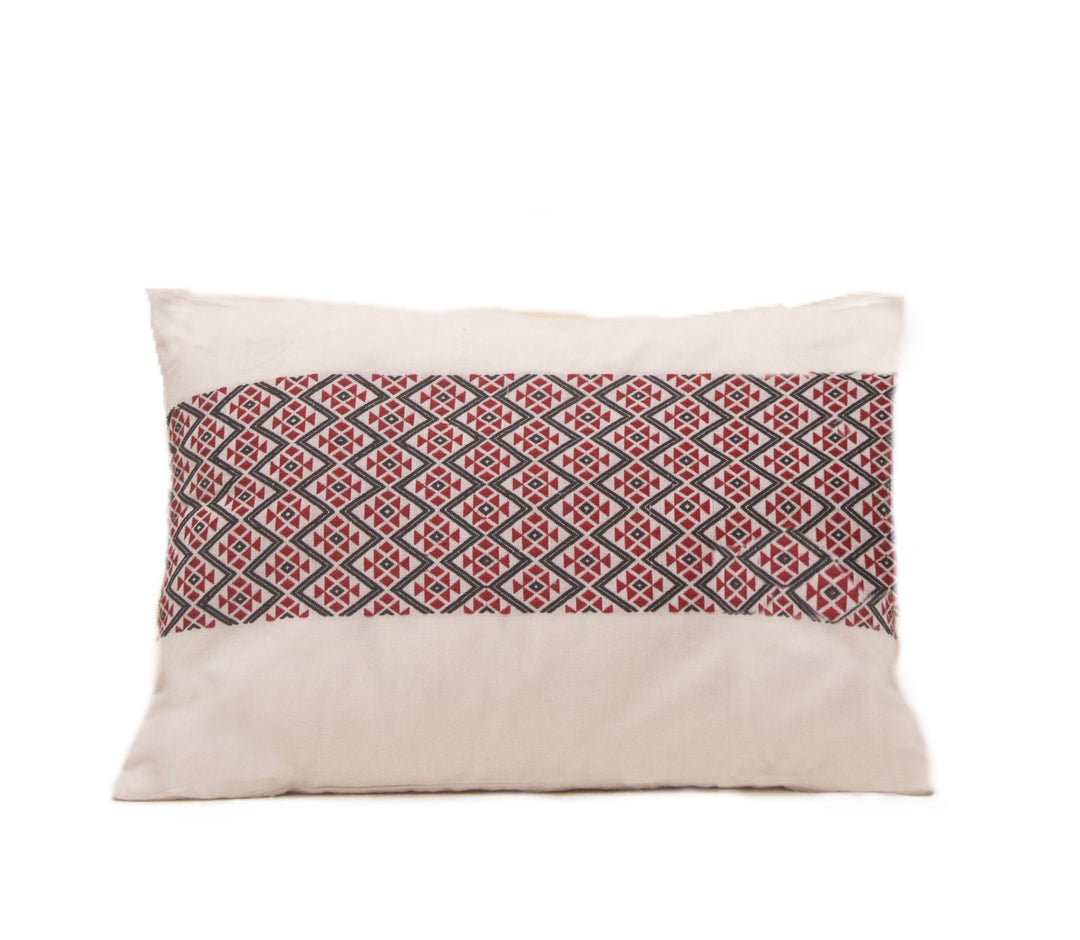 Ahom Handwoven Organic Cotton Cushion Cover with Tribal motif 36 x 51 cm