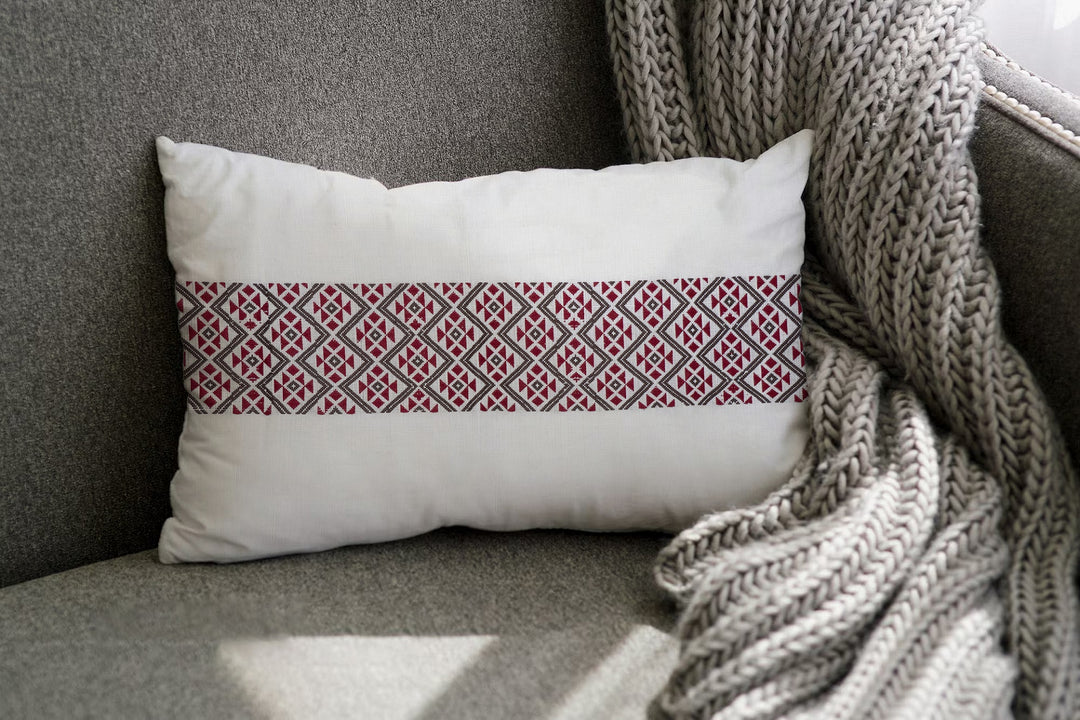 Ahom Handwoven Organic Cotton Cushion Cover with Tribal motif 36 x 51 cm