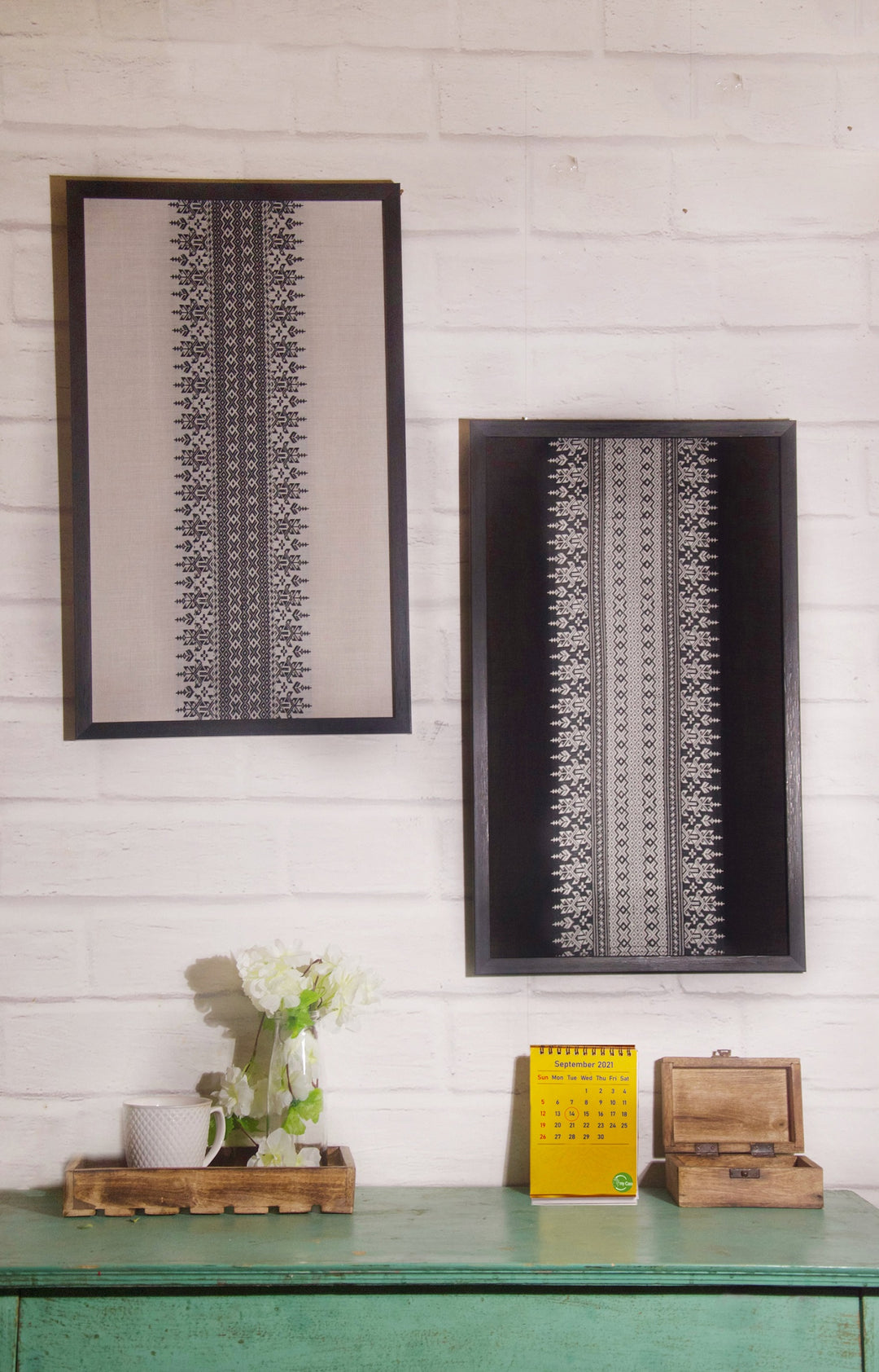 Kachari Handwoven Organic Cotton Artwork from Assam - White