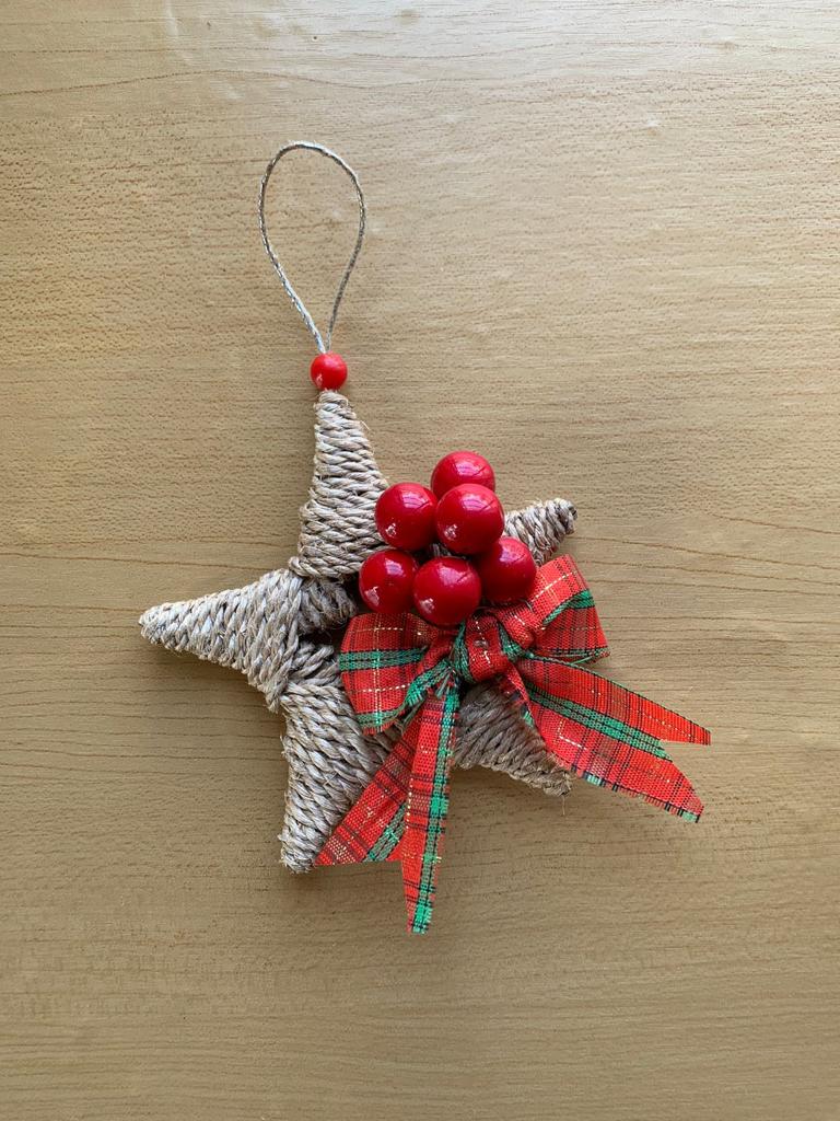 Banana Fibre Christmas Star Ornament