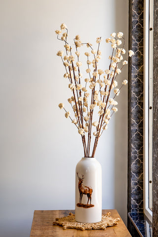 Shola Belly Rose Flower sticks White - Bunch of 5