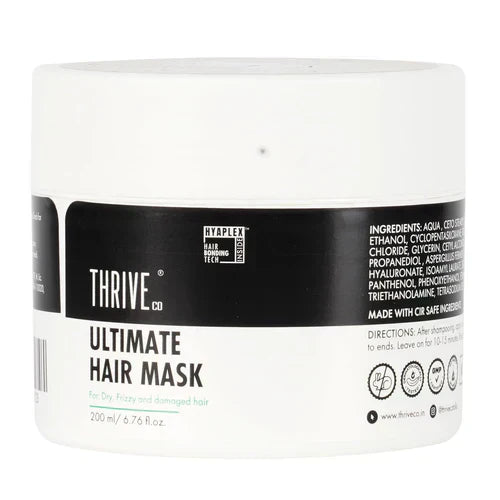 ThriveCo Ultimate Hair Mask With Hyaplex™| For Dry, Lifeless, Frizzy, and Damaged Hair | Smooths Frizz, Repairs Damage, Hydrates & Strengthens Hair | 200 ml