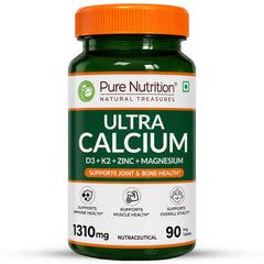 Ultra Calcium with D3, K2, Zinc & Magnesium – Complete Bone & Joint Formula| 90 Capsules