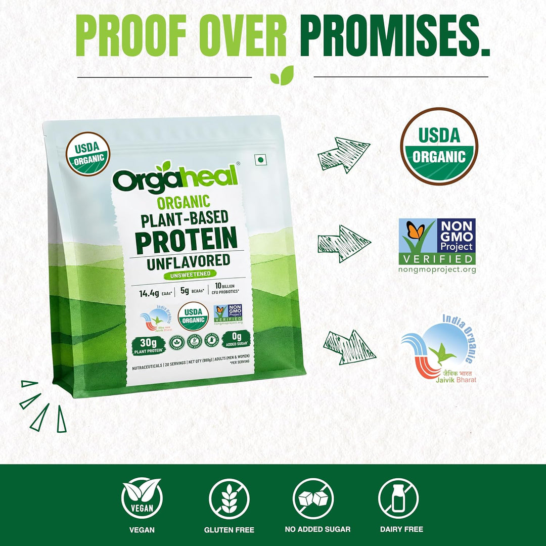 Organic Plant Based Protein Powder Unflavored | 980g