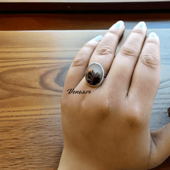 Unique Natural Shazar Stone Sterling Silver Ring