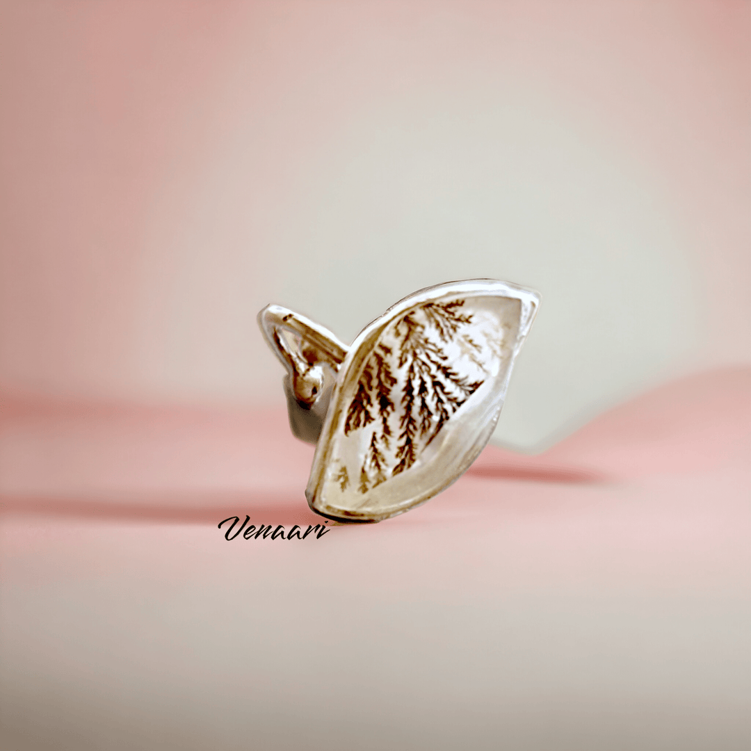 Unique Natural Shazar Stone Sterling Silver Varuna Free Size Ring - Suspire