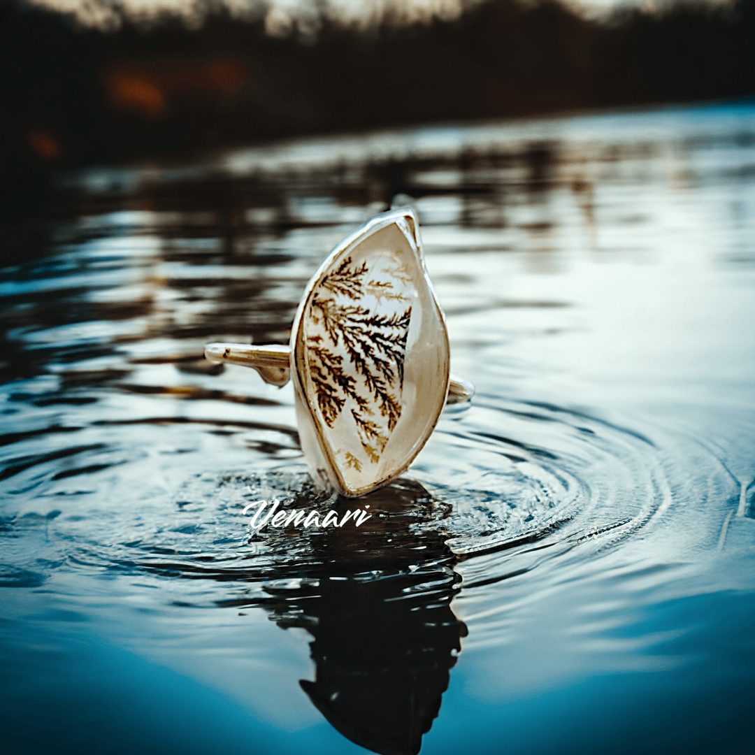 Unique Natural Shazar Stone Sterling Silver Varuna Free Size Ring - Suspire