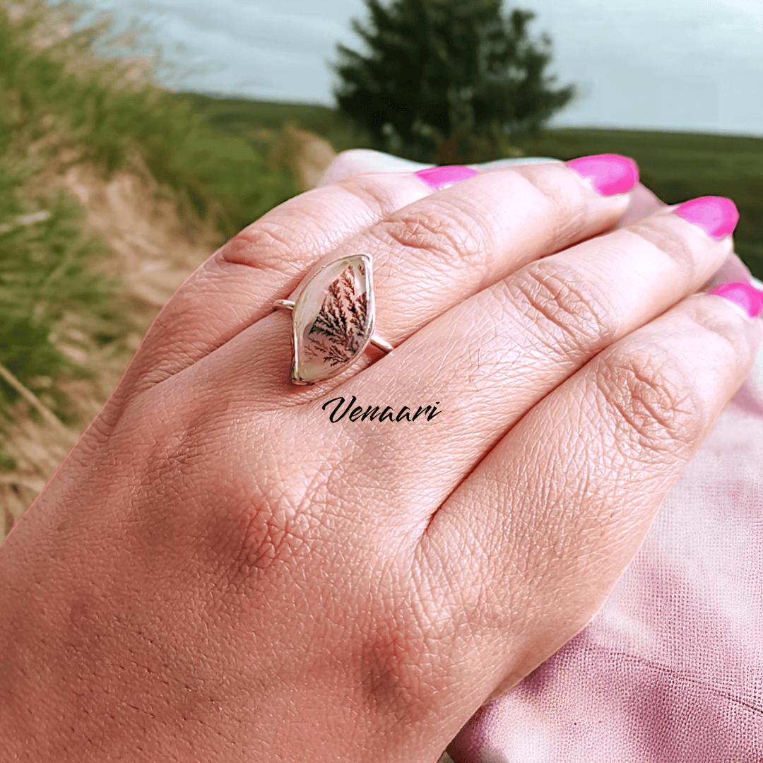 Unique Natural Shazar Stone Sterling Silver Varuna Free Size Ring - Suspire