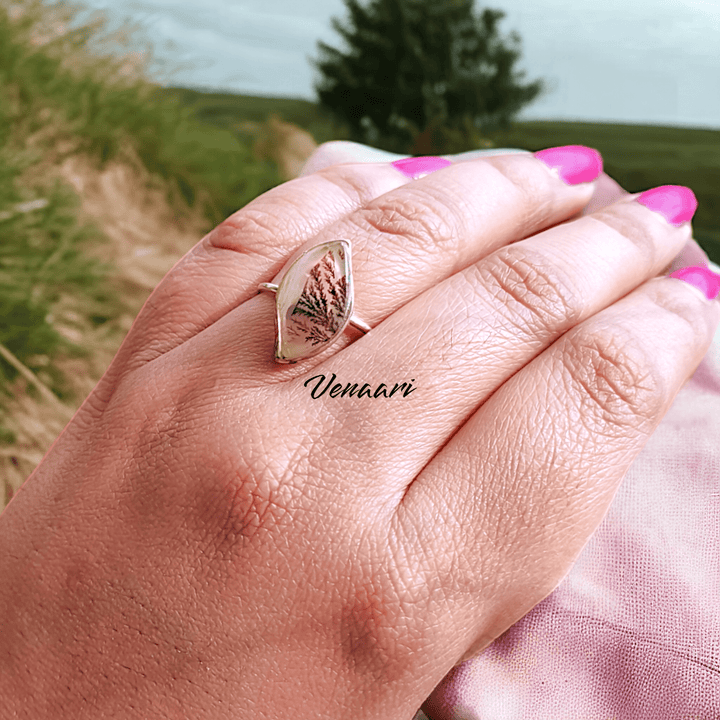 Unique Natural Shazar Stone Sterling Silver Varuna Free Size Ring - Suspire