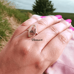 Unique Natural Shazar Stone Sterling Silver Varuna Free Size Ring