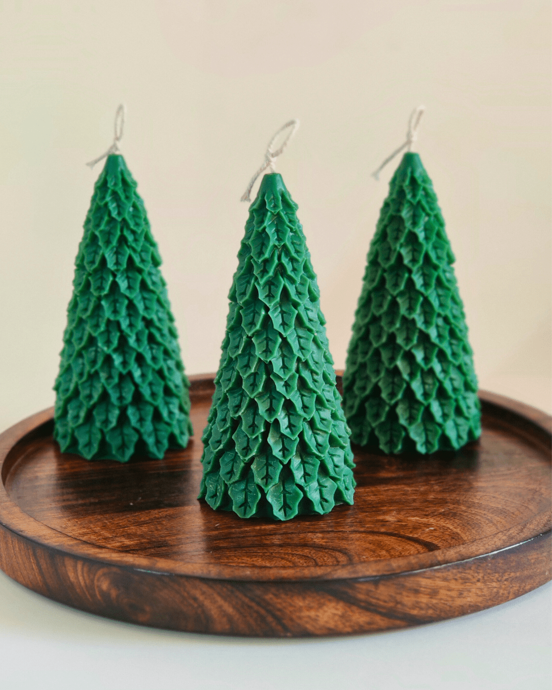 Unscented Soy Wax Christmas Tree Candle – Eco - Friendly Holiday Decor (3 Colours) - Suspire