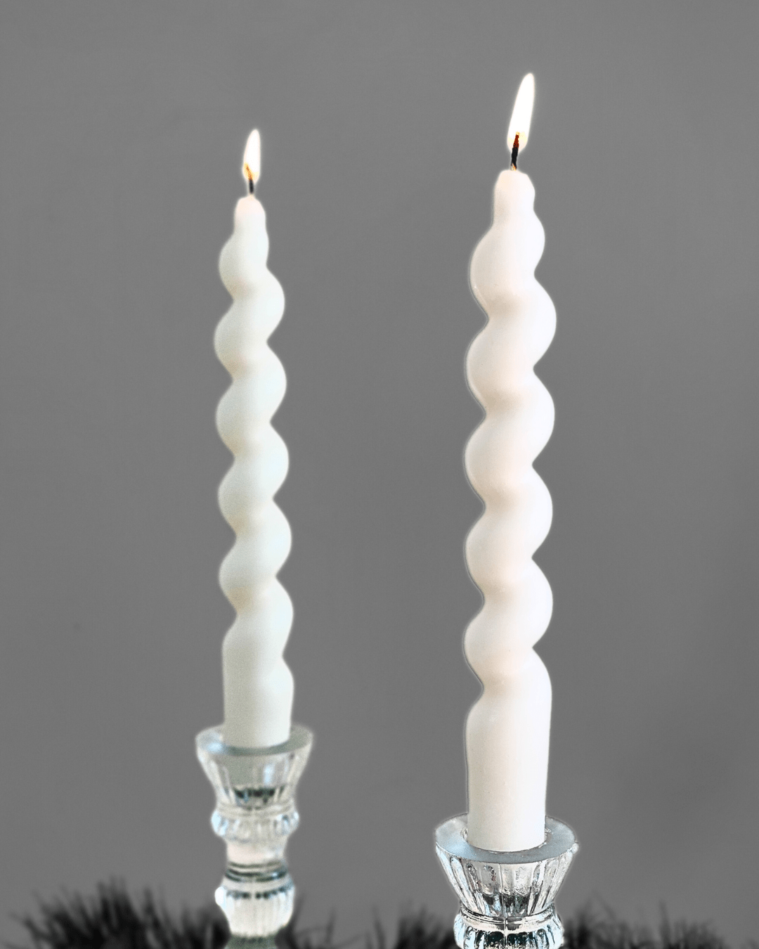 Unscented Spiral Taper Candles, Red, White & Green, Hand - Crafted Unique Table Candles - Suspire