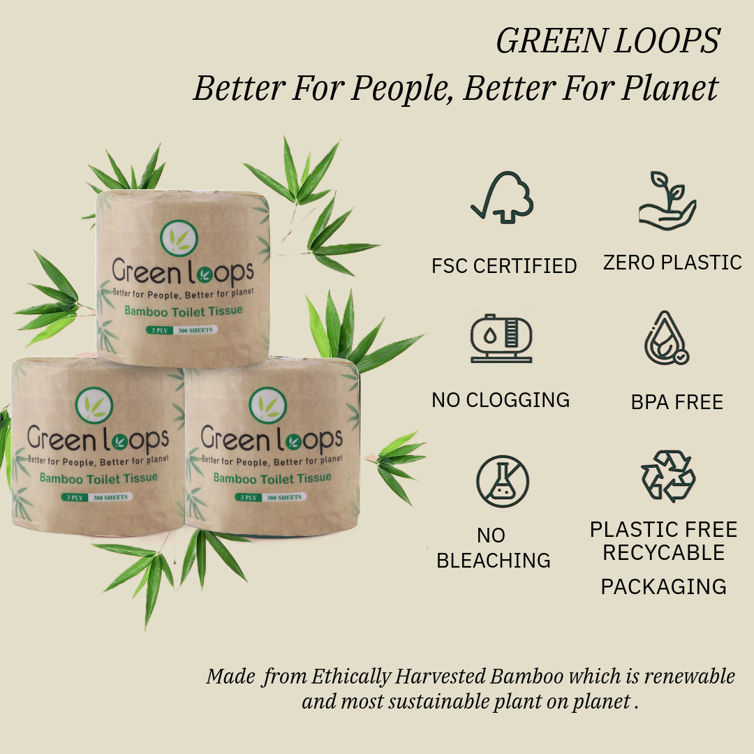 Green Loops  Bamboo Toilet Tissue Paper