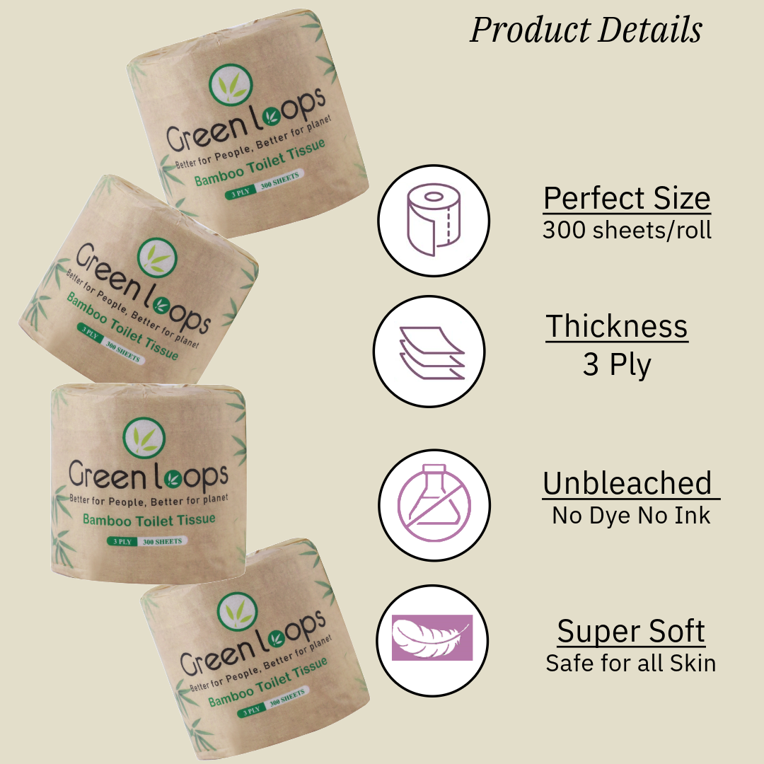 Green Loops  Bamboo Toilet Tissue Paper