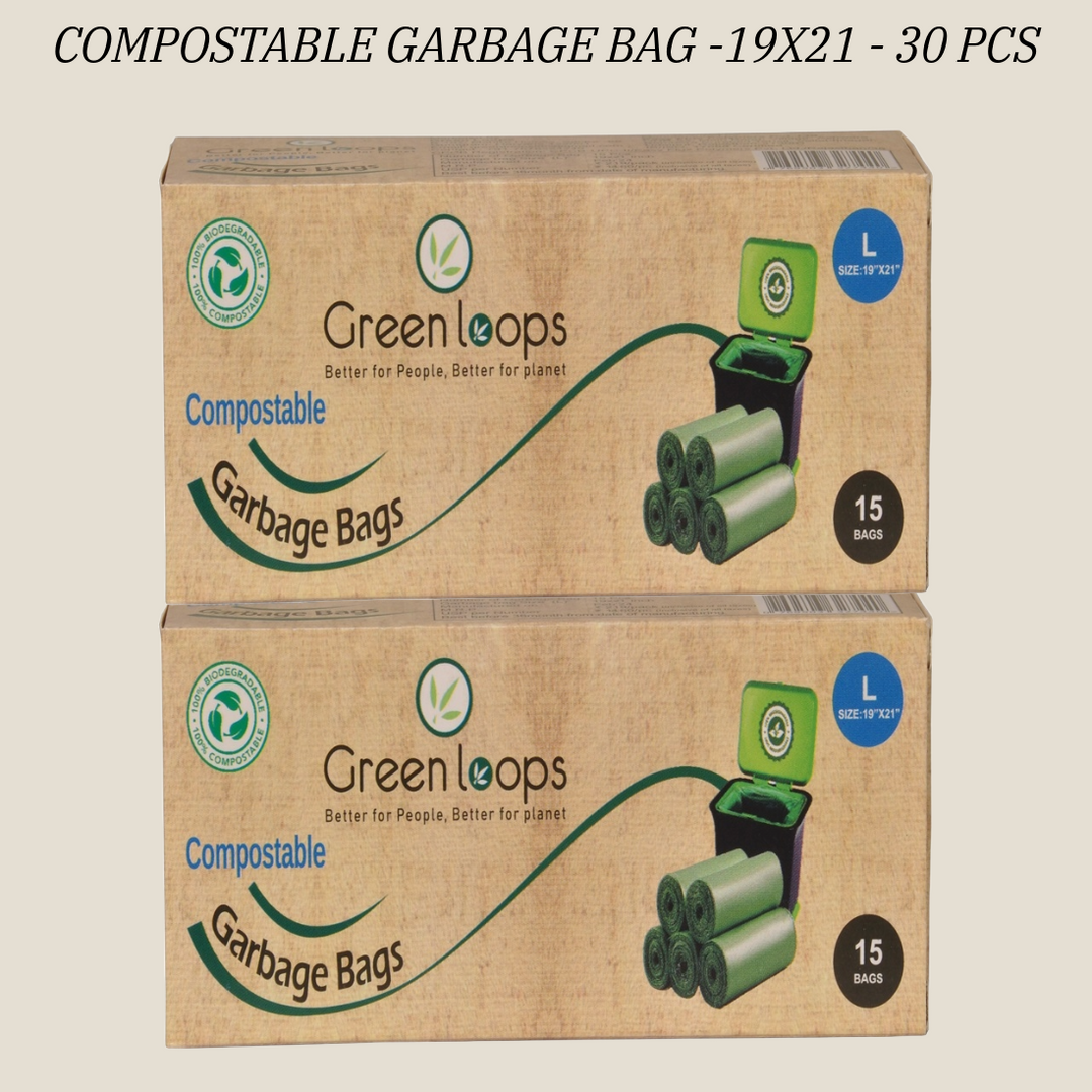 Green Loops  Compostable Garbage Bag - 30 Bag (Pack of 2 Roll)