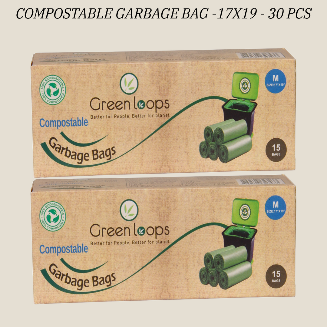 Green Loops  Compostable Garbage Bag - 30 Bag (Pack of 2 Roll)