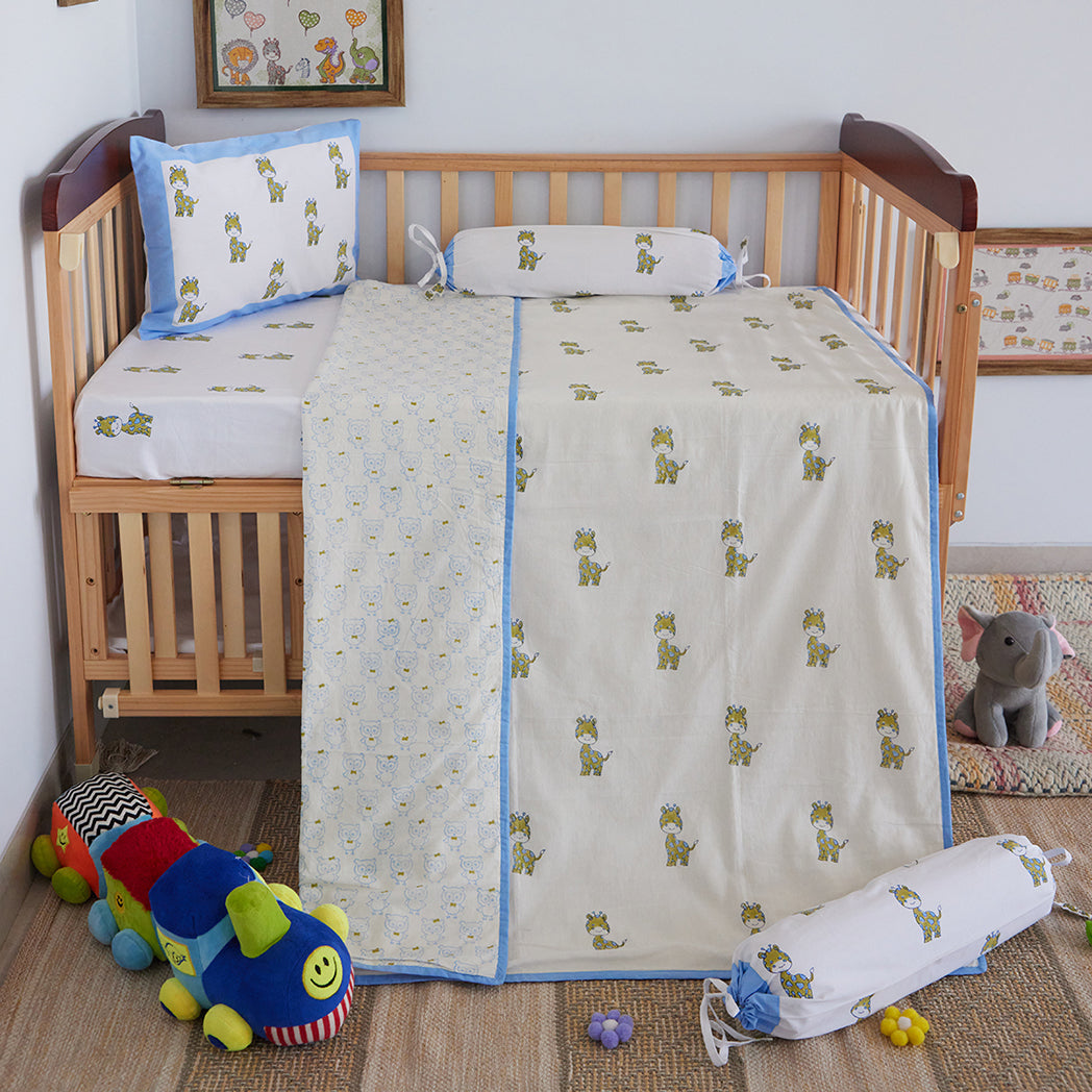 ADYA Blue & Green Giraffe Baby Dohar