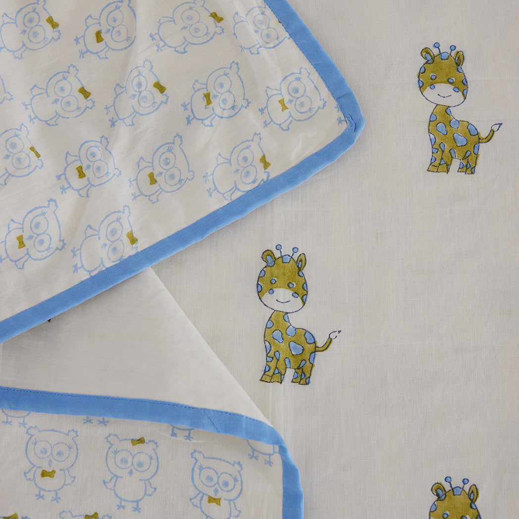 ADYA Blue & Green Giraffe Baby Dohar