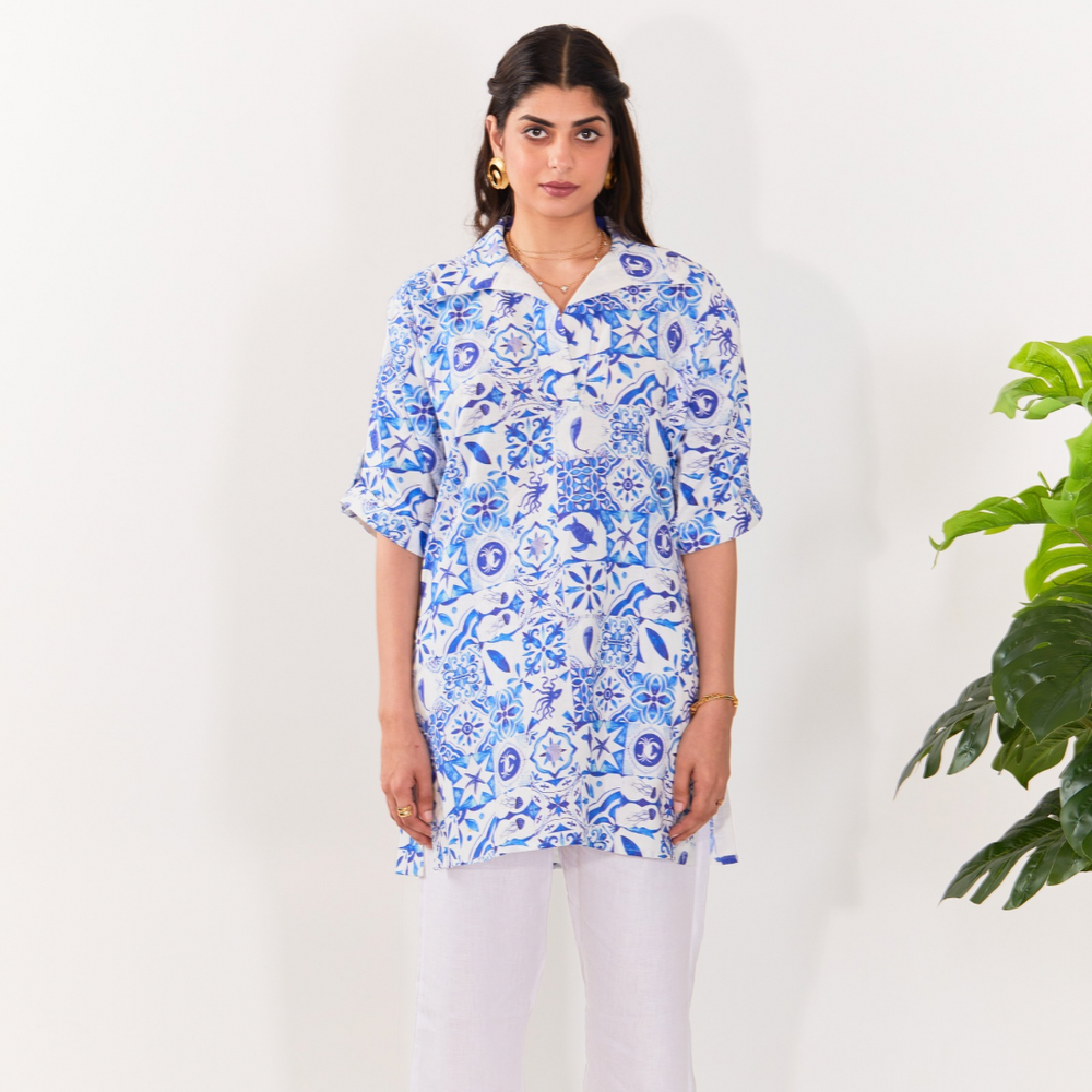 HempZero Sea Breeze Kurta