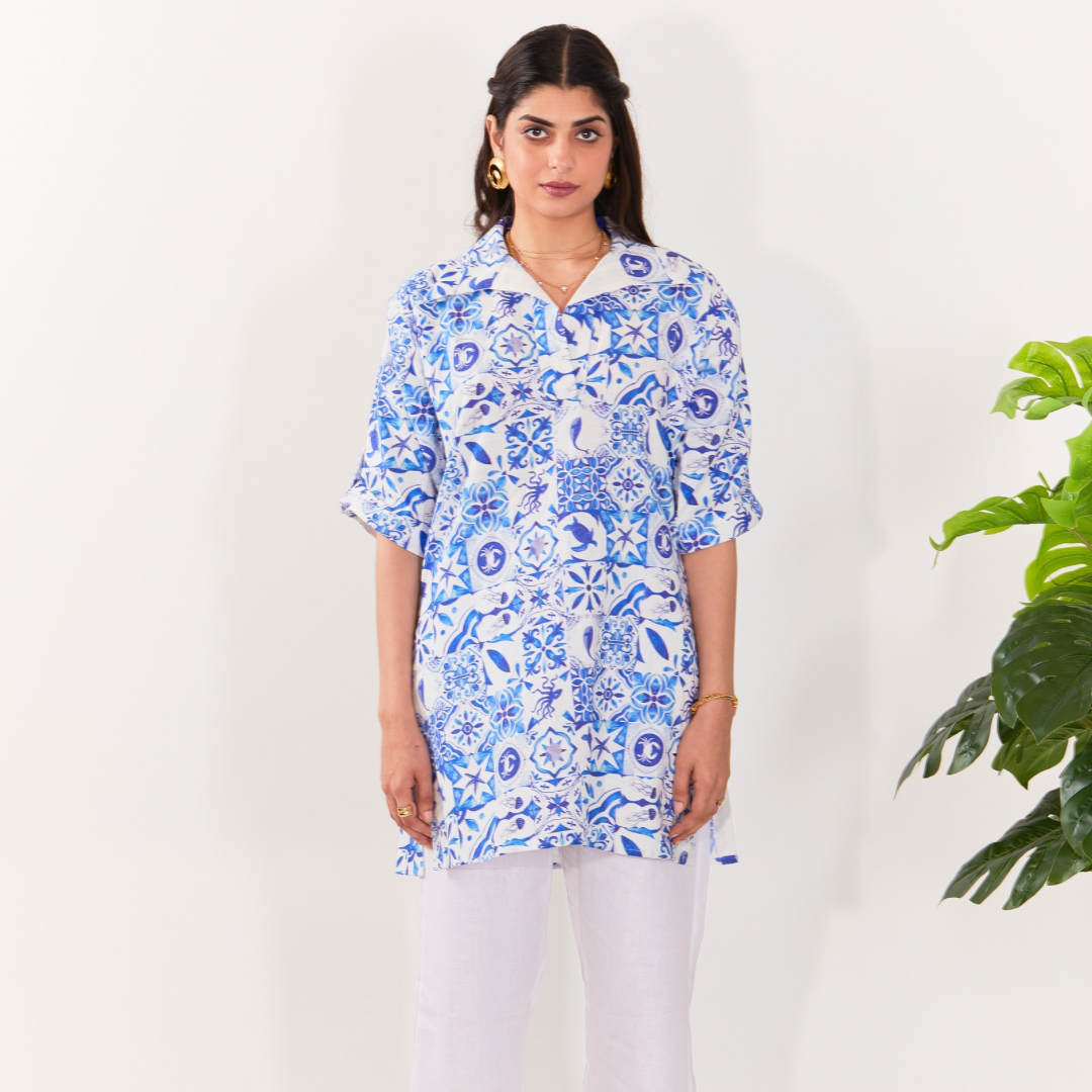 HempZero Sea Breeze Kurta