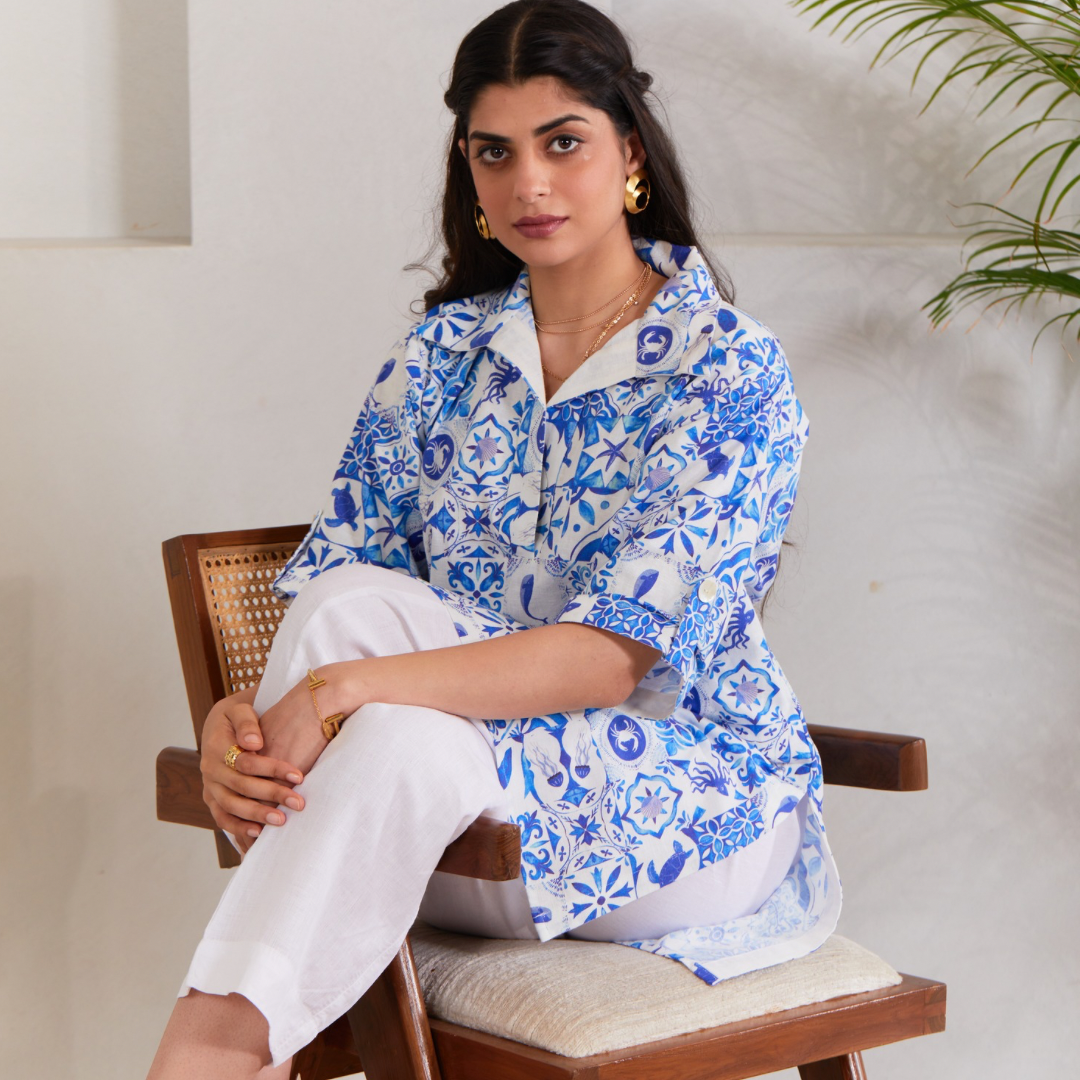 HempZero Sea Breeze Kurta