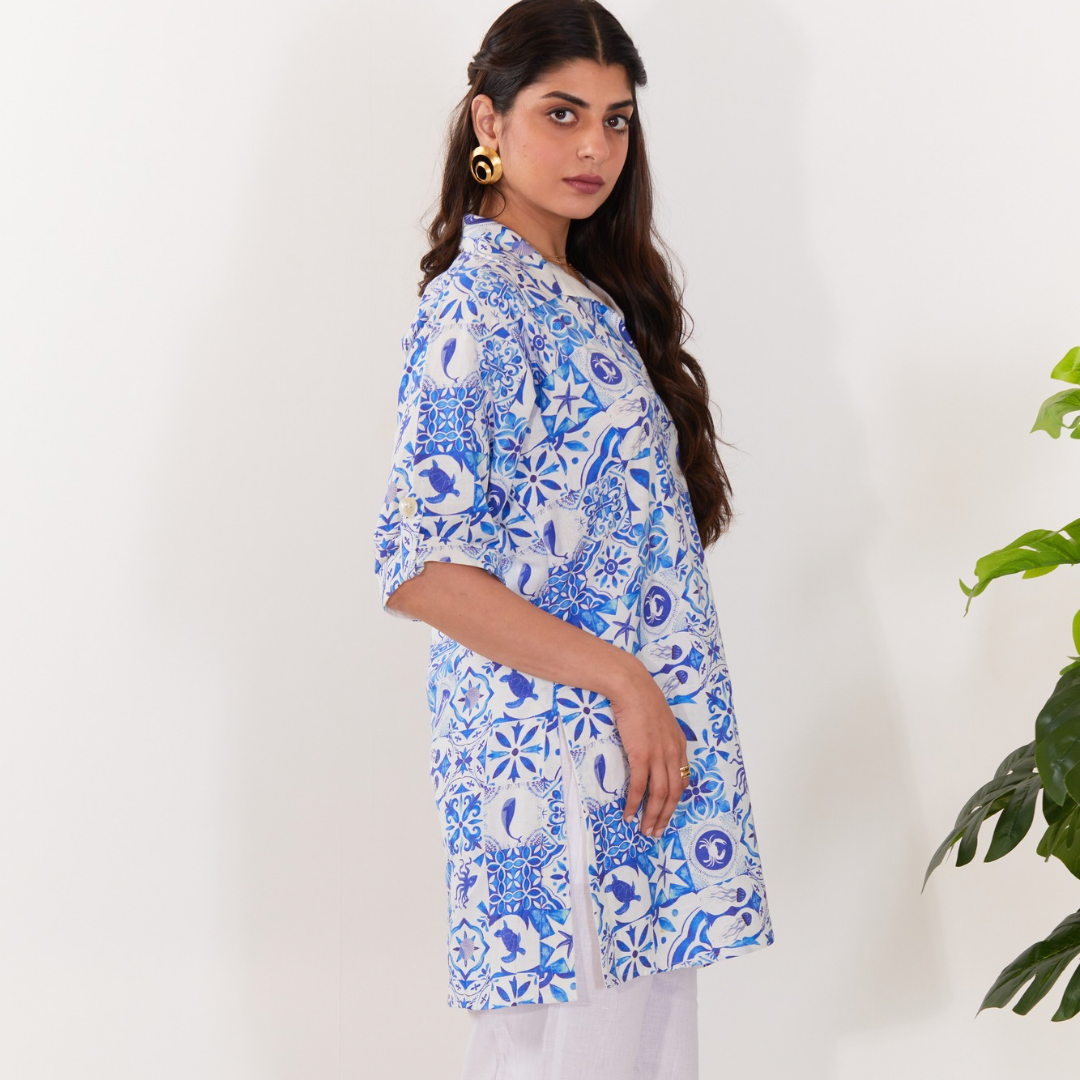 HempZero Sea Breeze Kurta