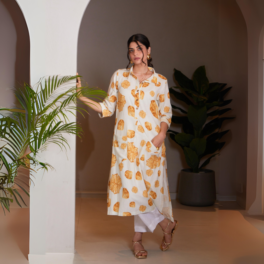 HempZero Golden Seams Kurta