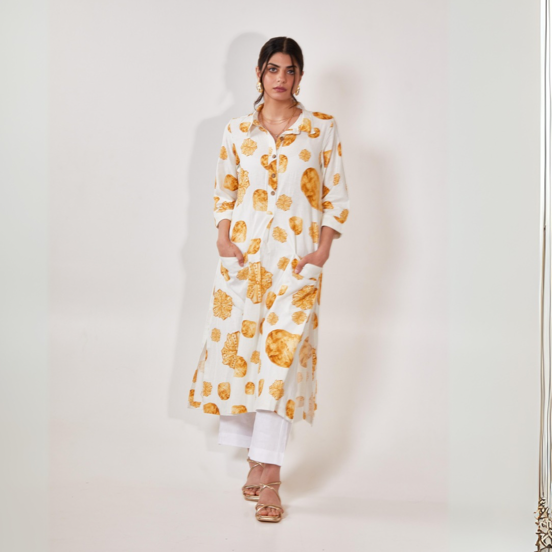 HempZero Golden Seams Kurta