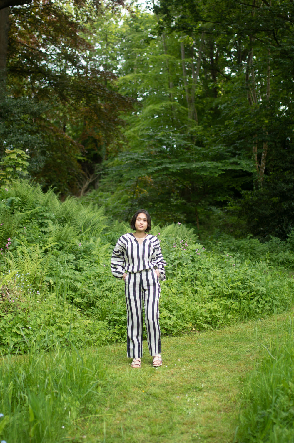 The Terra Tribe Sienna Top | Stripes | Black