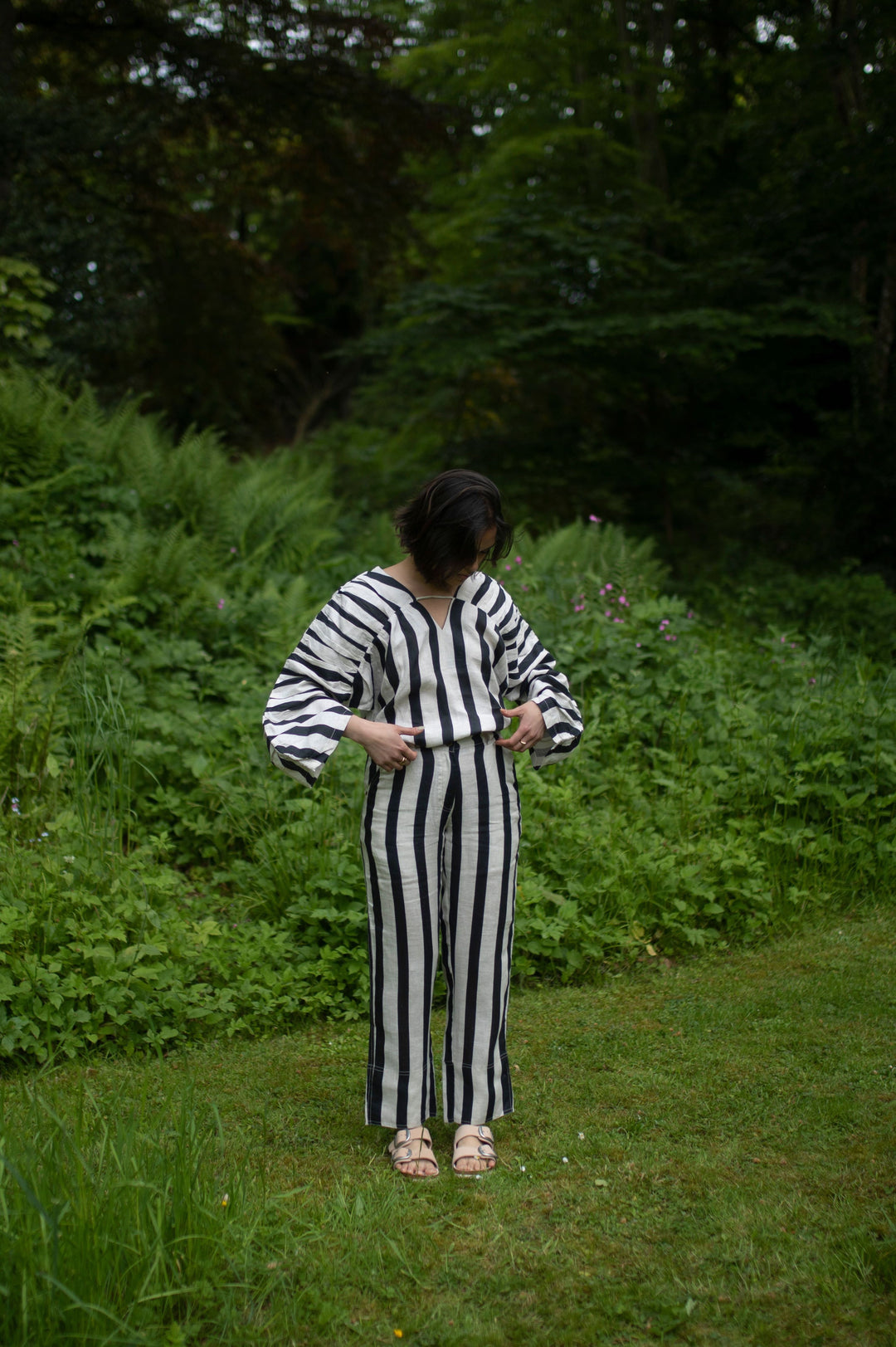 The Terra Tribe Sienna Top | Stripes | Black