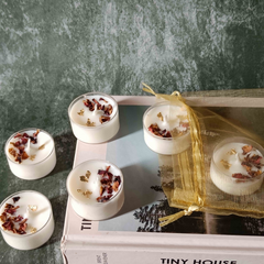 Rose Petals & Gold Foil Tealight - Set of 6