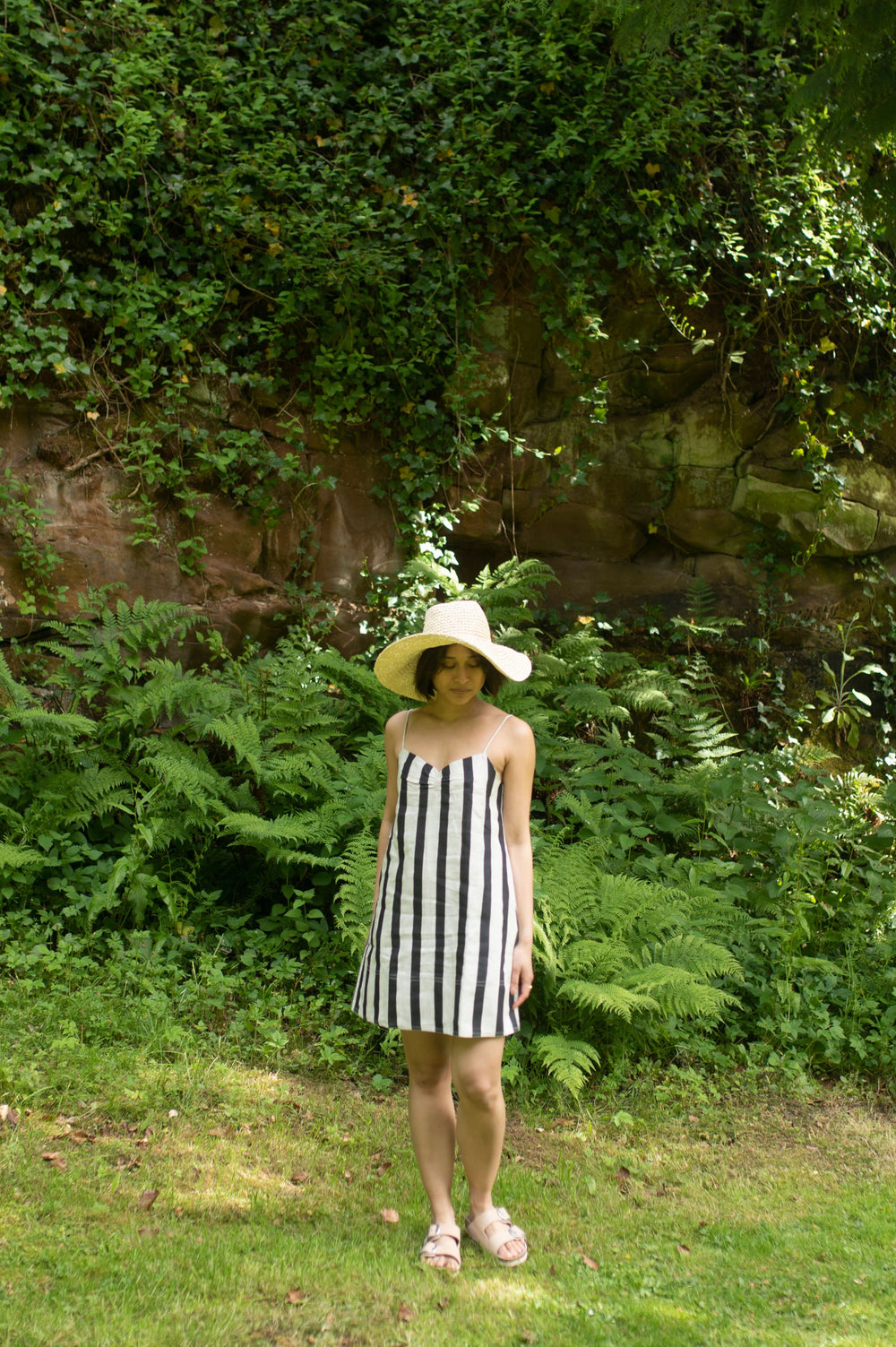 The Terra Tribe California Slip Dress | Stripes | Black