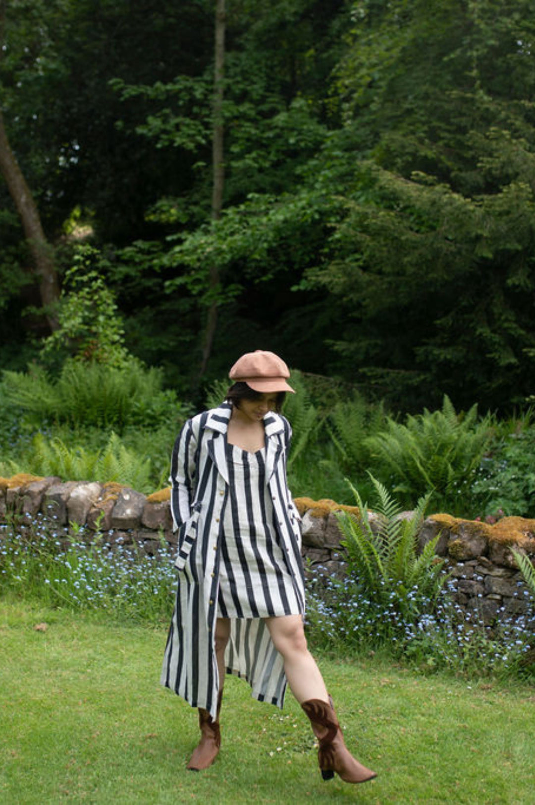 The Terra Tribe Summer Trench Coat | Stripes | Black