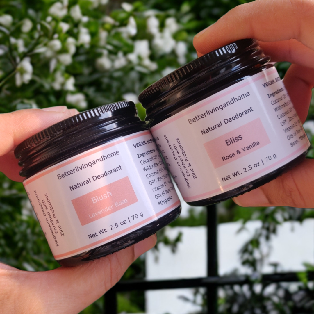 Betterliving And Home Bliss - Rose & Vanilla Natural Deodorant Enriched With Magnesium & Probiotics