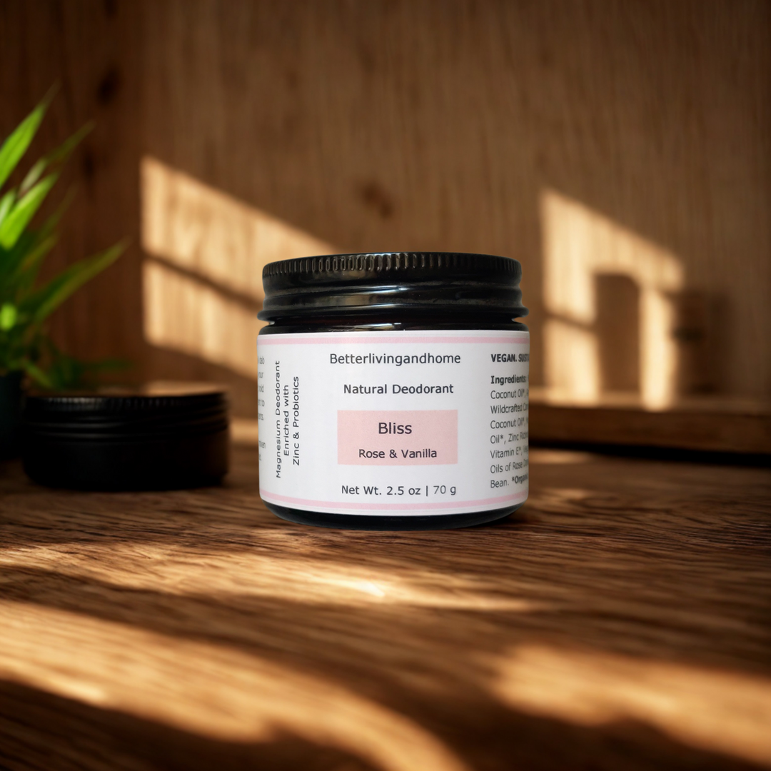 Betterliving And Home Bliss - Rose & Vanilla Natural Deodorant Enriched With Magnesium & Probiotics