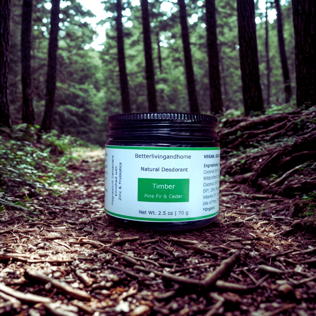 Betterliving And Home Timber - Pine, Fir & Cedarwood Natural Deodorant Enriched With Magnesium & Probiotics