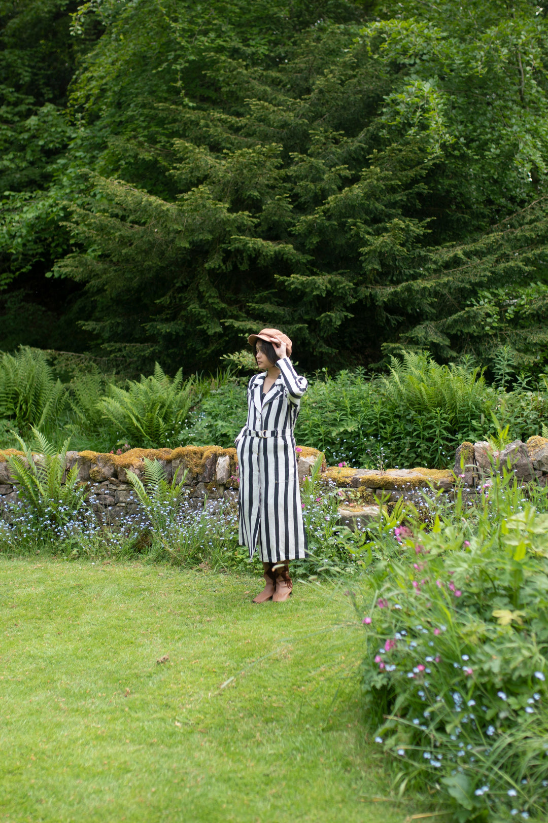 The Terra Tribe Summer Trench Coat | Stripes | Black