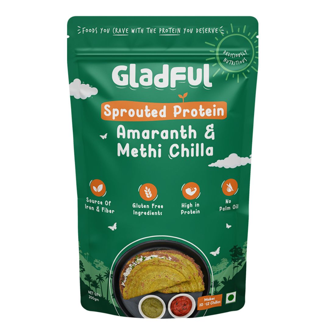 Gladful Sprouted chilla methi moong and amaranth instant mix - pack of 1 - 200 gms