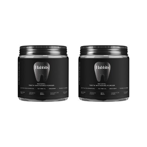 Habbits Charcoal Teeth Whitening Powder - Ylang-Ylang Mint (Pak of 2)