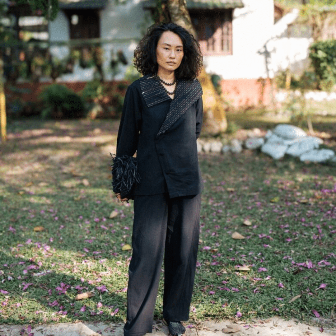 Upcycled Handwoven Arrow collar shirt - Suspire