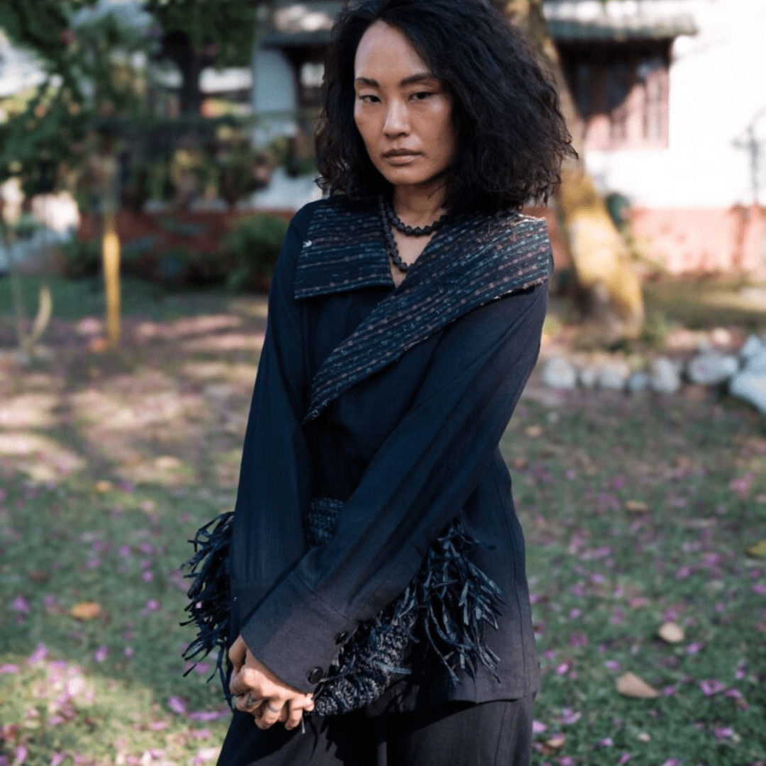 Upcycled Handwoven Arrow collar shirt - Suspire