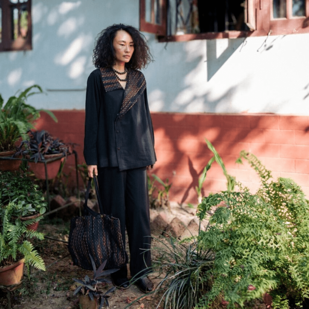 Upcycled Handwoven Arrow collar shirt - Suspire